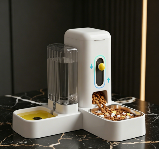 Automatic Pet Feeder & Water Dispenser 2-in-1 Set | 2.6L Food + 1.15L Water | Self-Feeding Station for Cats & Dogs