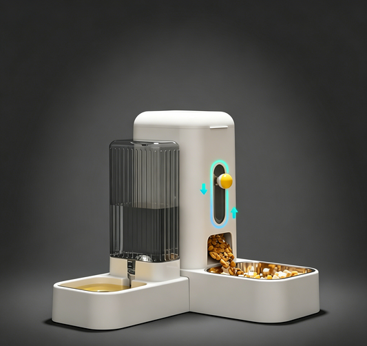 Automatic Pet Feeder & Water Dispenser 2-in-1 Set | 2.6L Food + 1.15L Water | Self-Feeding Station for Cats & Dogs