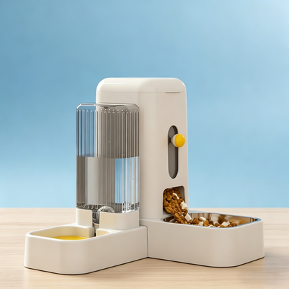 Automatic Pet Feeder & Water Dispenser 2-in-1 Set | 2.6L Food + 1.15L Water | Self-Feeding Station for Cats & Dogs