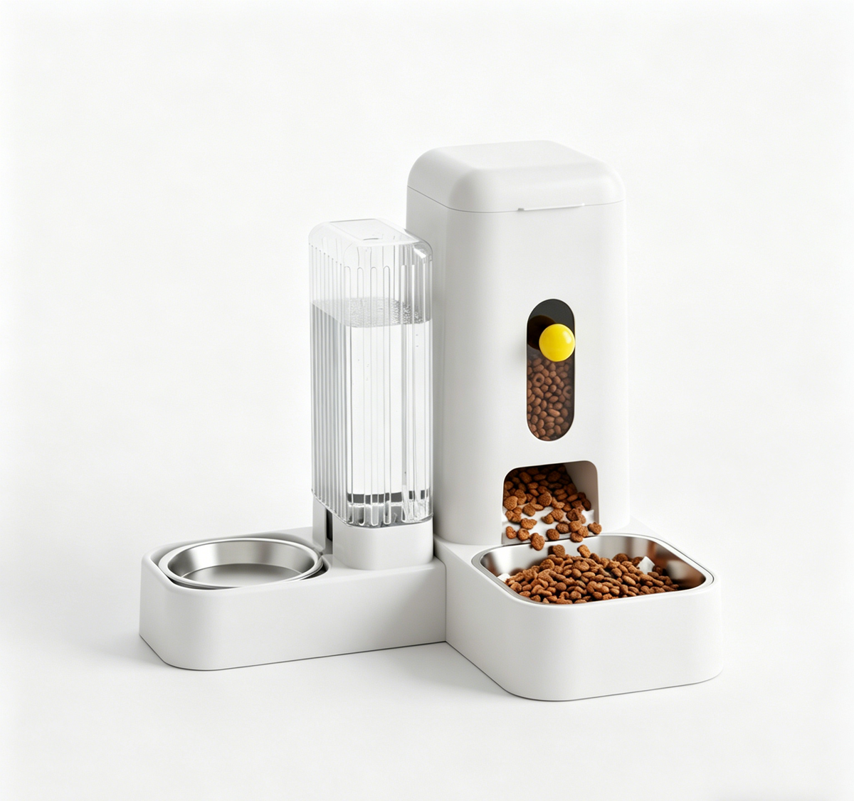 Automatic Pet Feeder & Water Dispenser 2-in-1 Set | 2.6L Food + 1.15L Water | Self-Feeding Station for Cats & Dogs